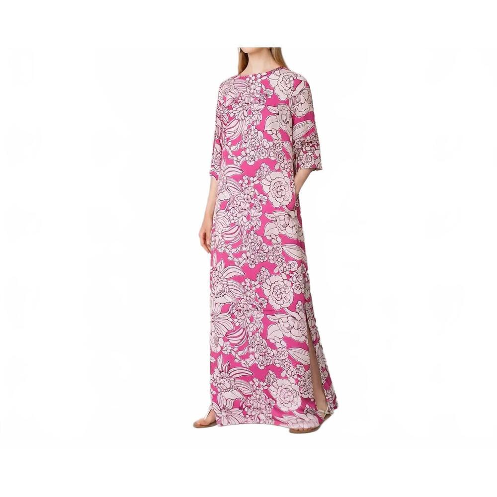 NEW MAISON ZOULIAS robinson maxi dress in pink floral